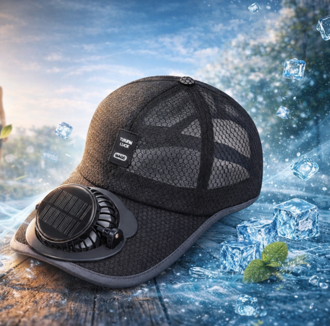 গরমে আর ঘাম নয়! স্মার্ট ফ্যান ক্যাপ – মাথায় ঠান্ডা বাতাস সবসময়