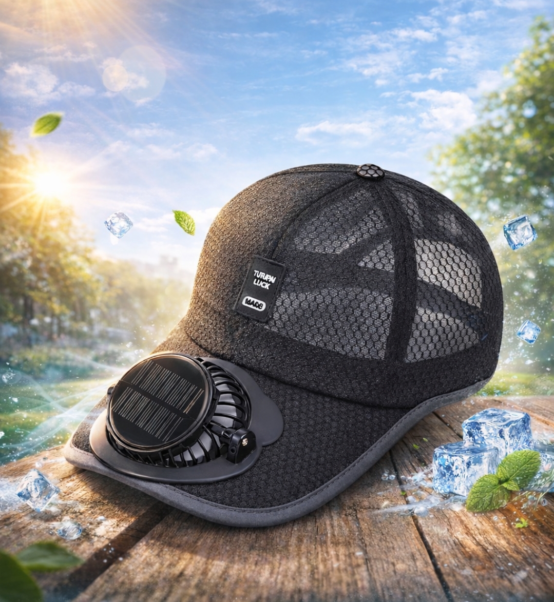 গরমে আর ঘাম নয়! স্মার্ট ফ্যান ক্যাপ – মাথায় ঠান্ডা বাতাস সবসময়